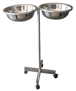 Baquet en inox à 2 cuvettes